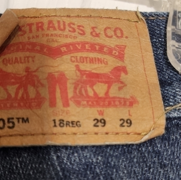 505 Levi's Strauss 18 Reg 29x29 Straight Leg Jeans Denim - Picture 8 of 9